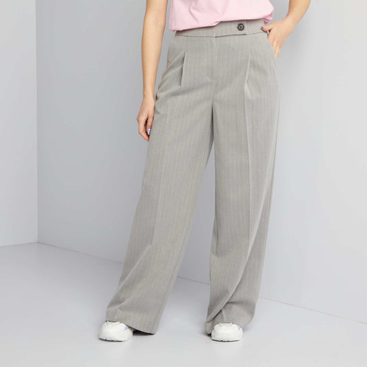 Flannel bootcut/flared trousers GREY