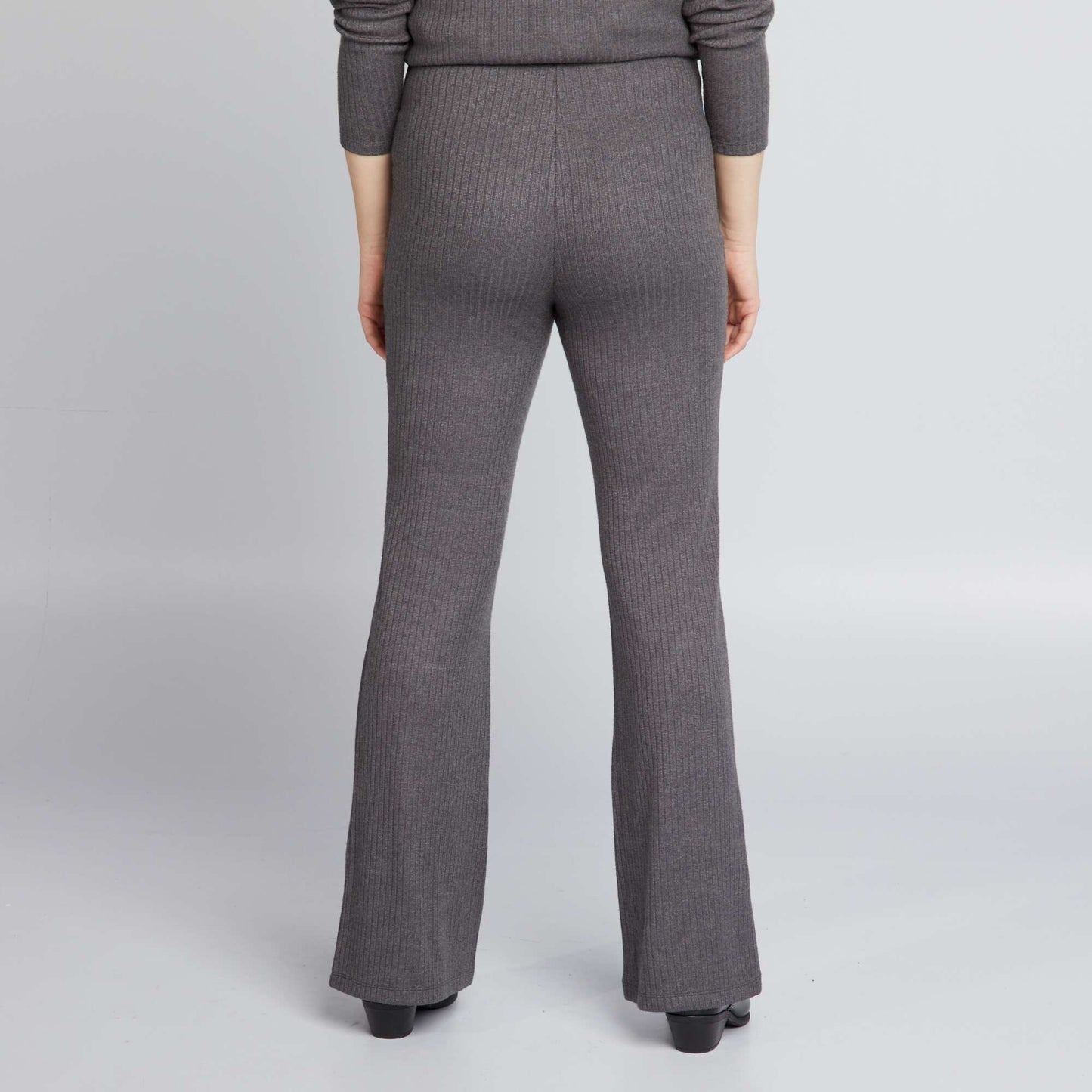 Bootcut ribbed maternity trousers GREY
