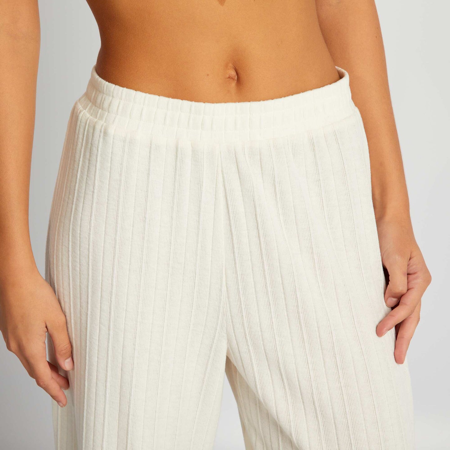 Flared pyjama bottoms WHITE