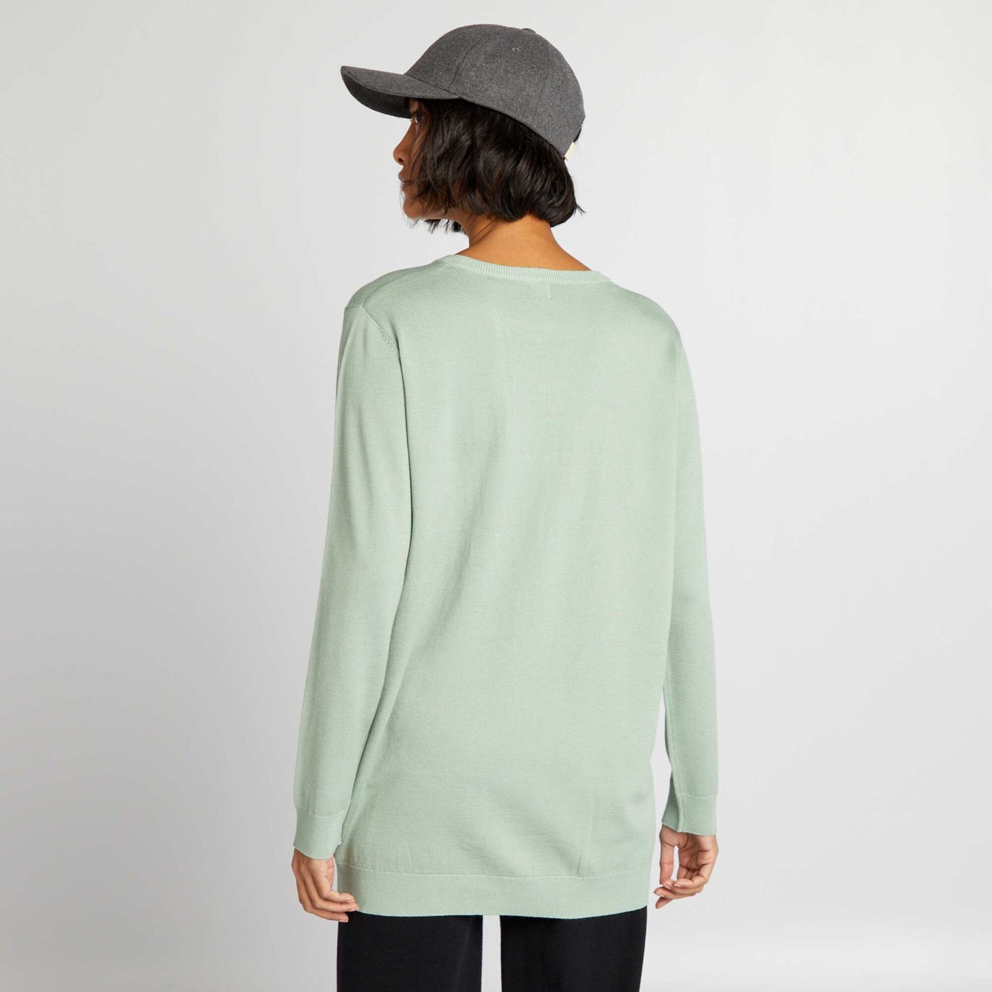 Fine longline jumper GREEN