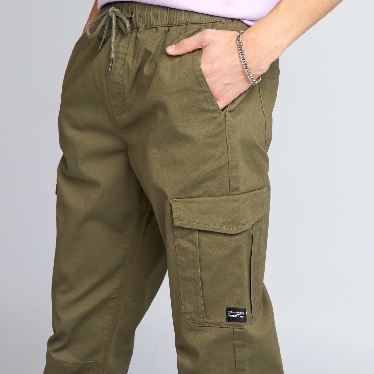Multi-pocket slim-fit trousers KHAKI