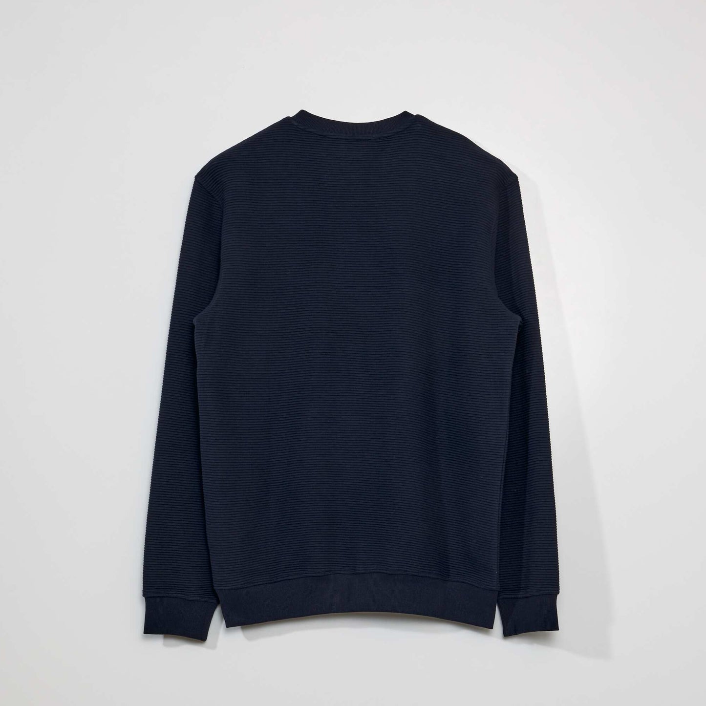 رقبة مستديرة مخططة سويت شيرت أزرق