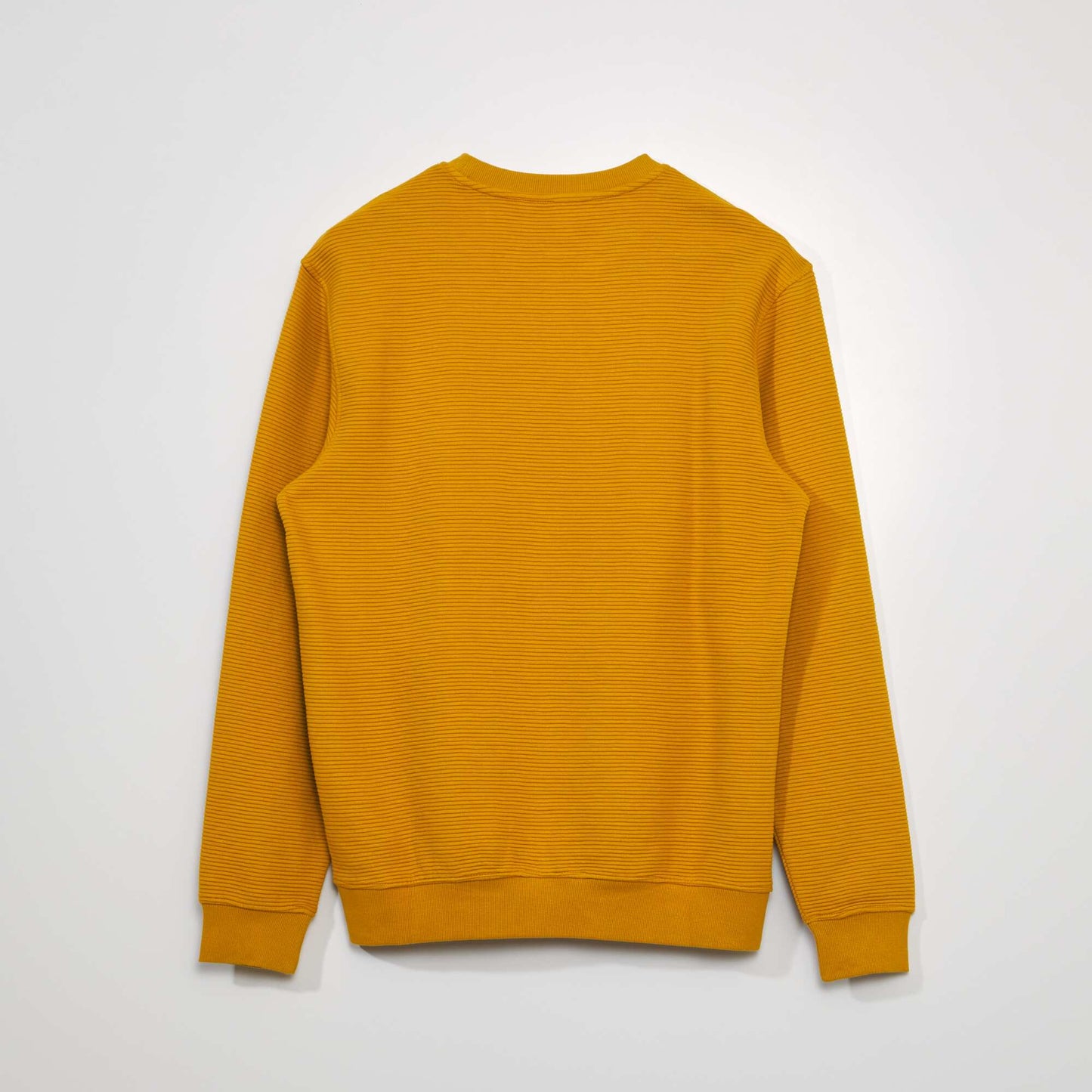 رقبة دائرية مخططة سويت شيرت أصفر