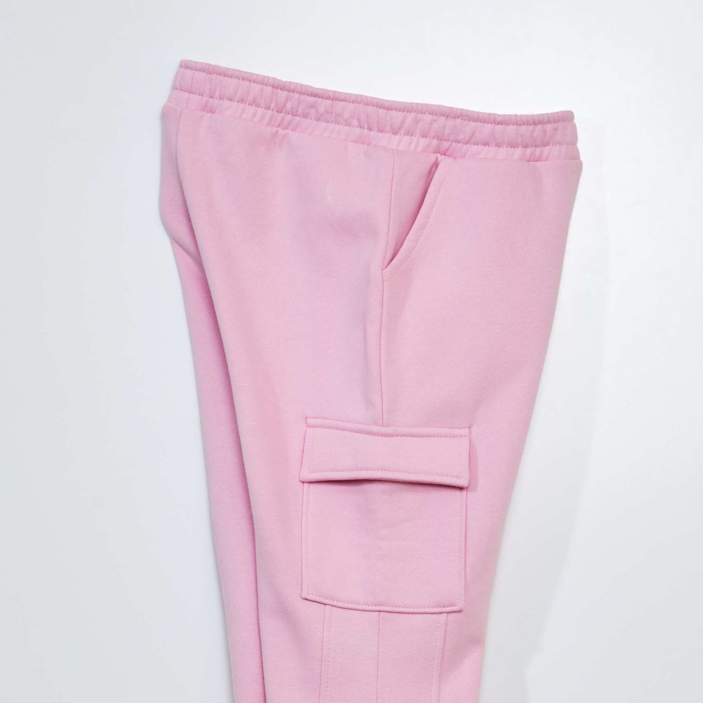 Sweatshirt fabric joggers with flap pockets PINK