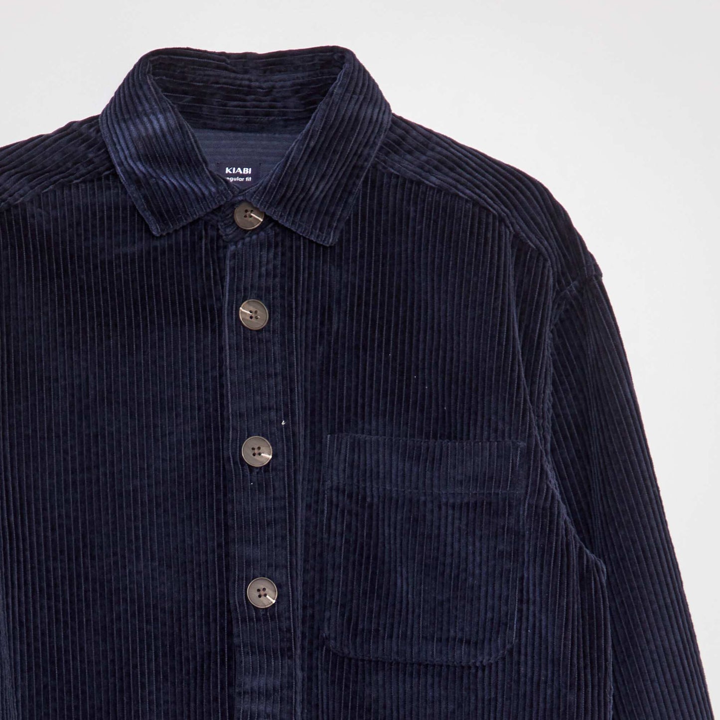 Straight velvet overshirt BLUE