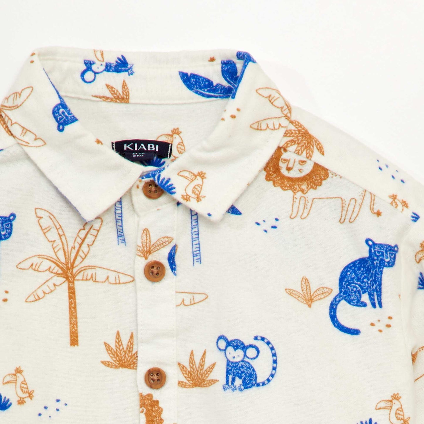 Jungle print flannel shirt WHITE