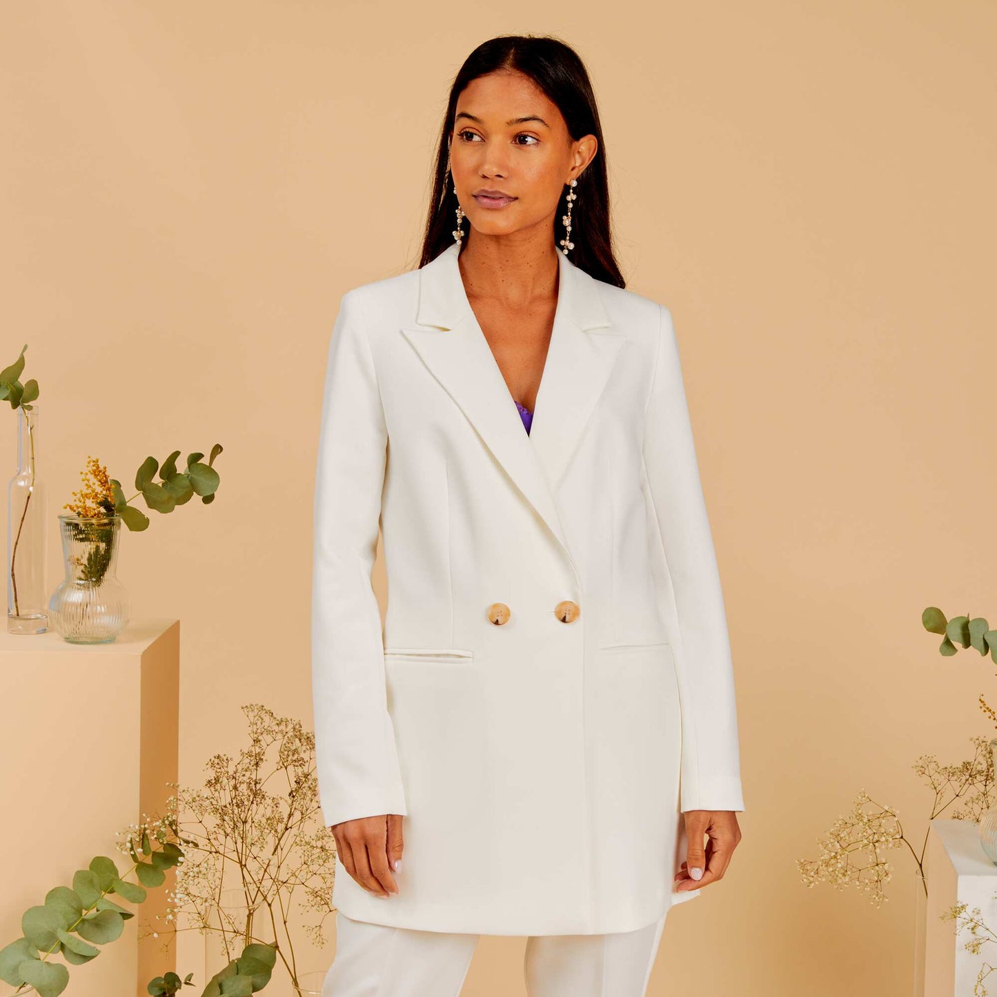 Long suit jacket WHITE