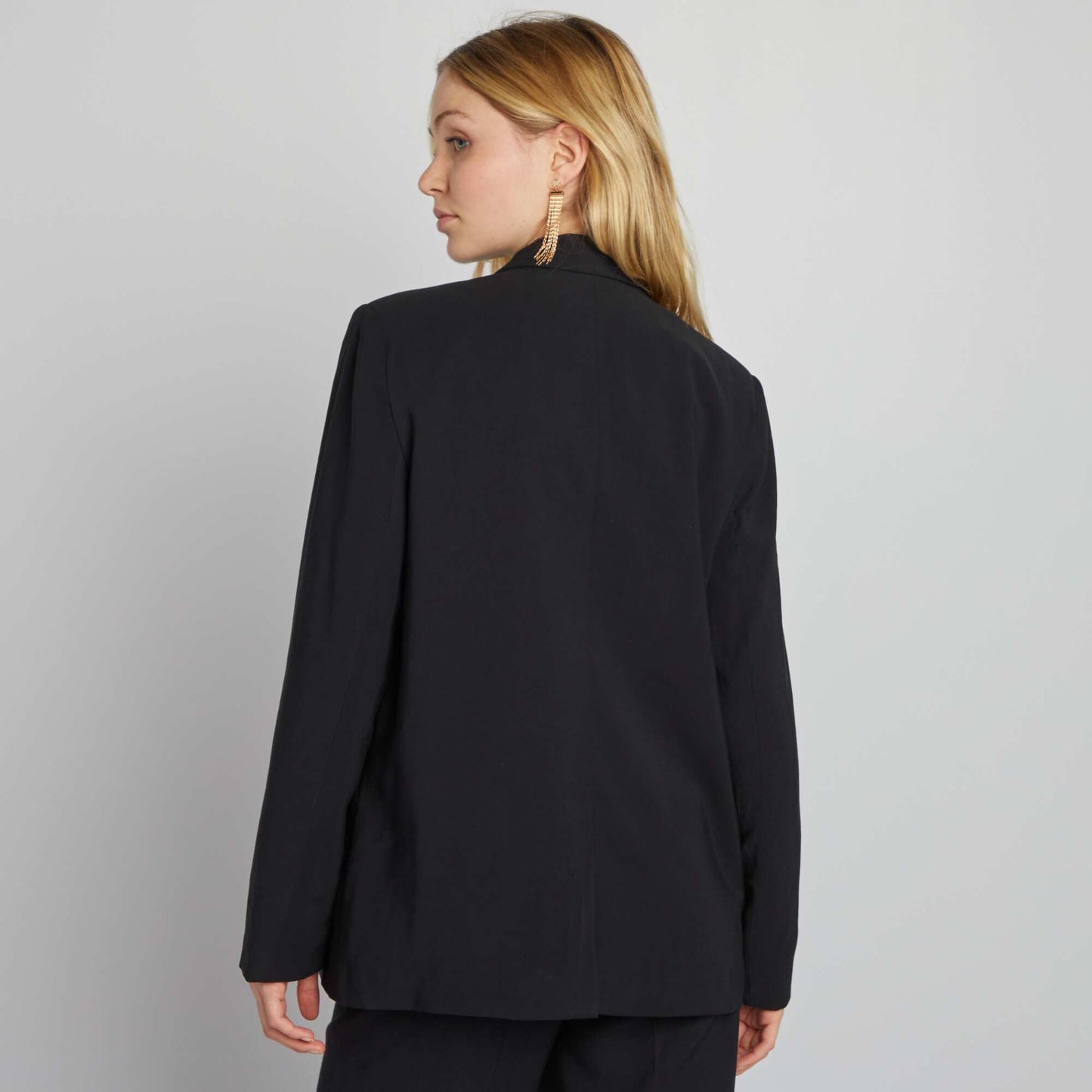 Longline tailored jacket BLACK