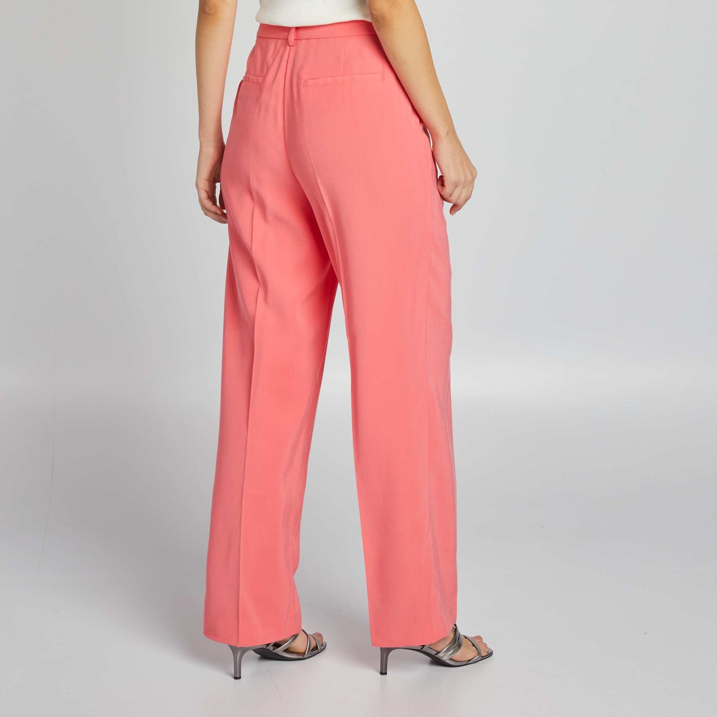 High-waisted straight-leg trousers PINK