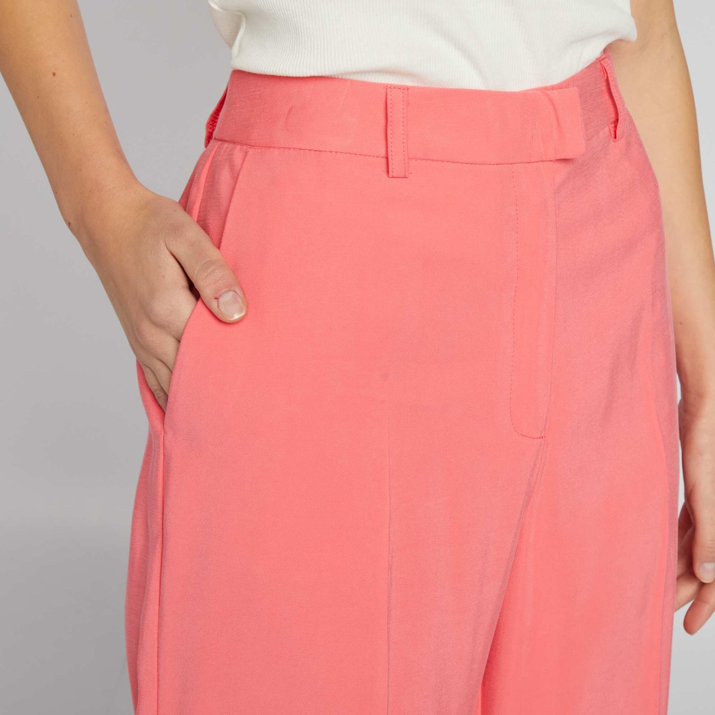 High-waisted straight-leg trousers PINK