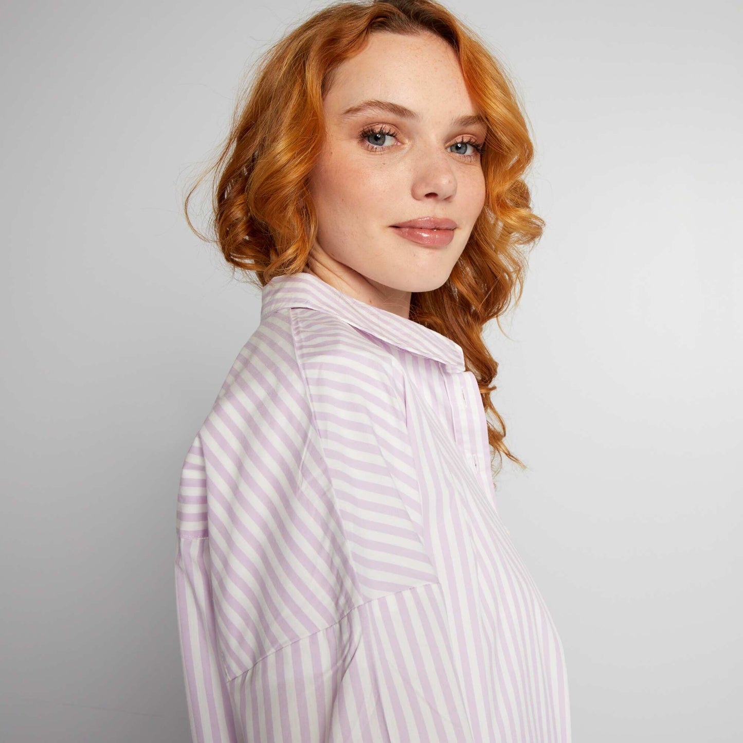 Oversized poplin shirt PURPLE