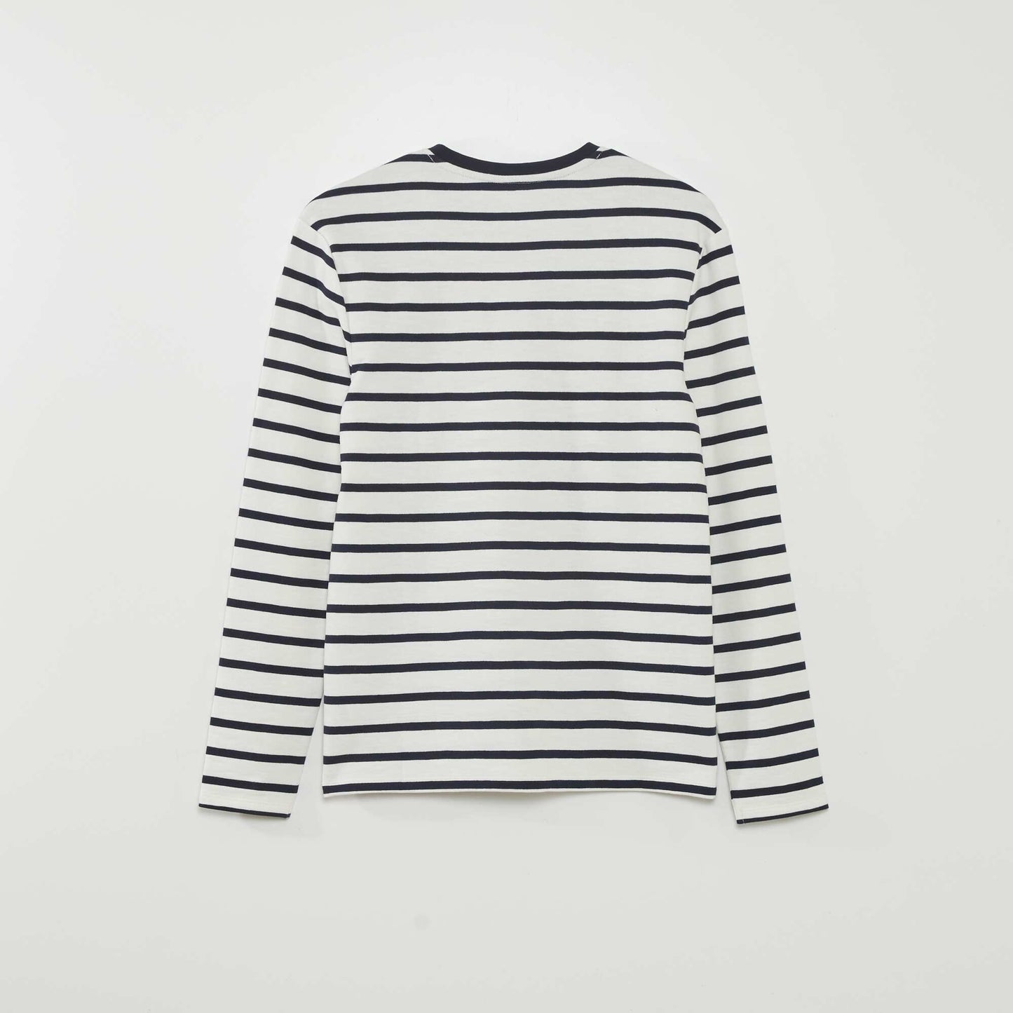 Breton T-shirt with buttoned collar BEIGE