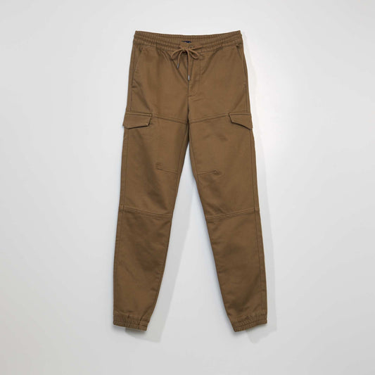 Chino trousers with side pockets BROWN