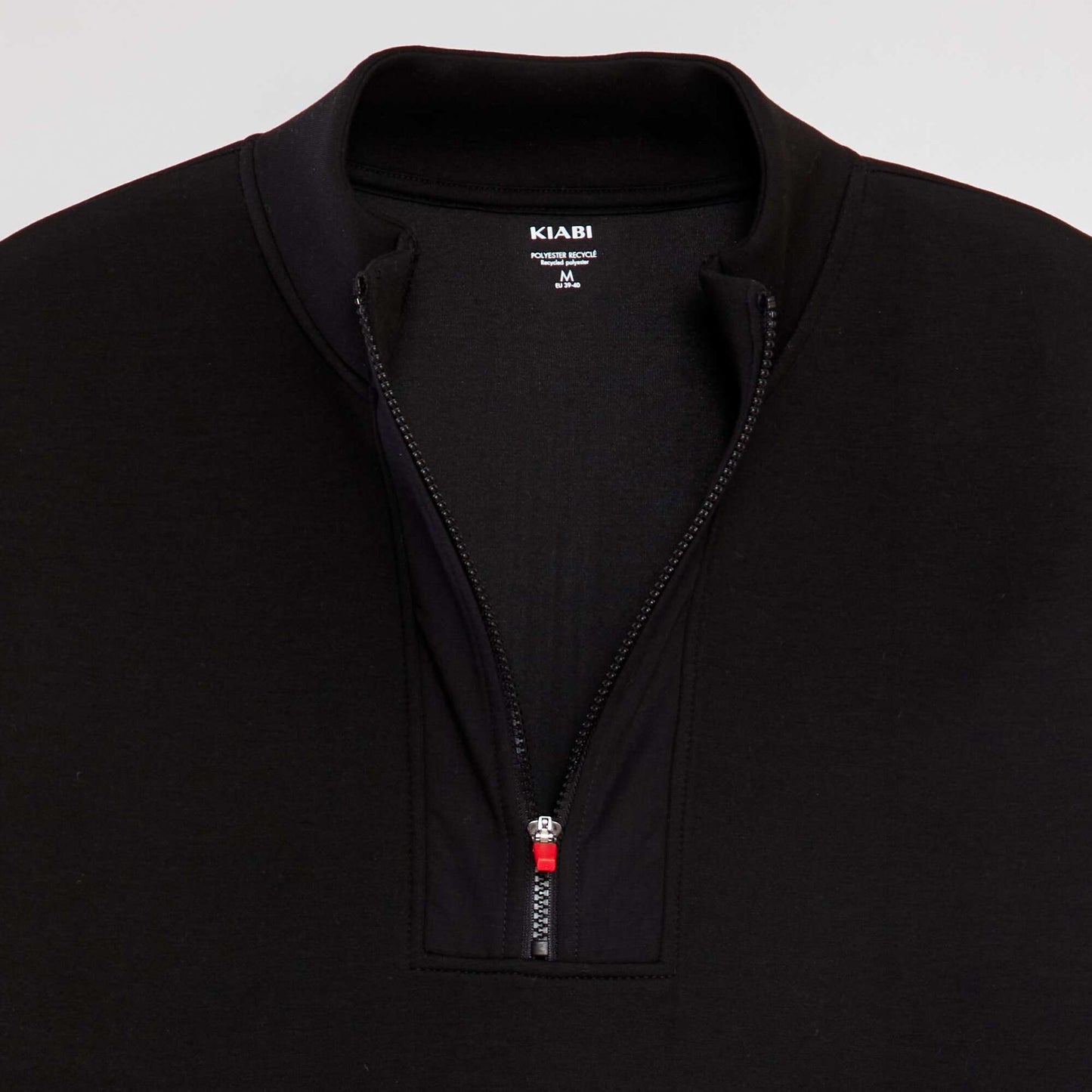 Neoprene sweatshirt with zip-up collar BLACK