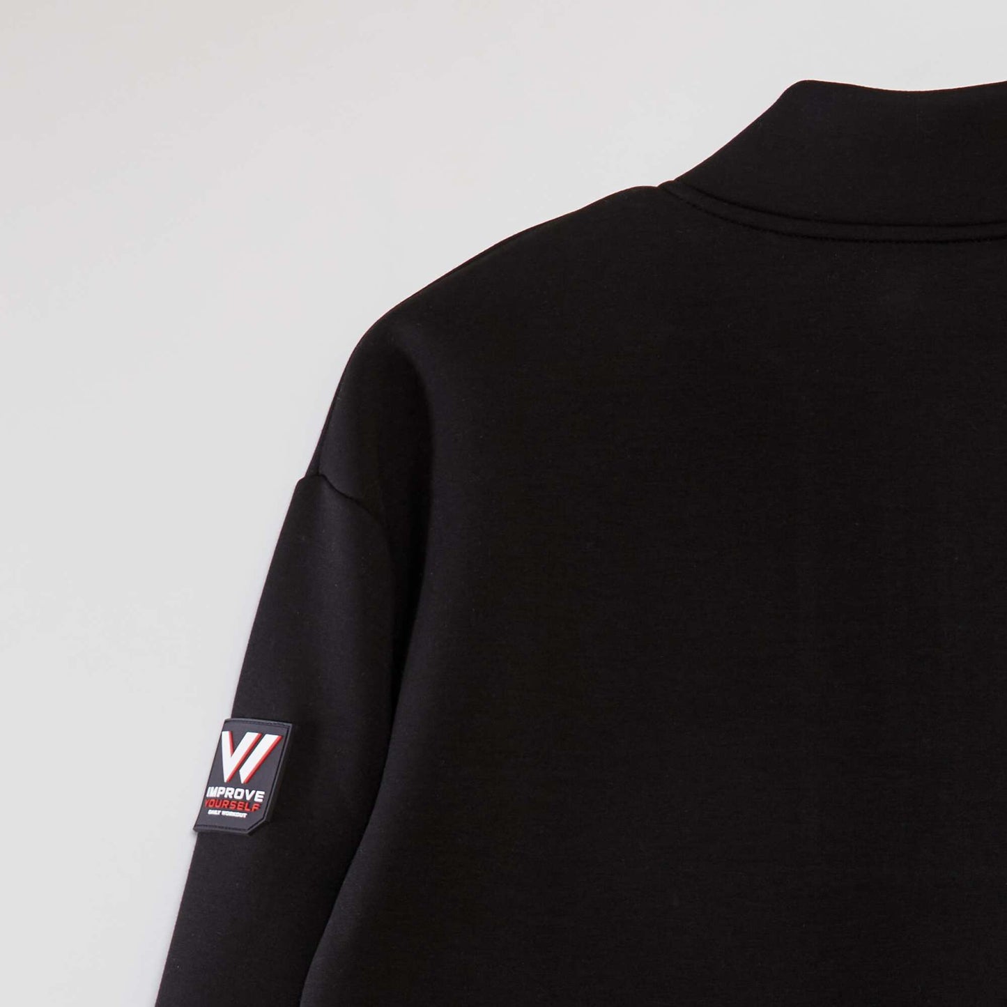Neoprene sweatshirt with zip-up collar BLACK