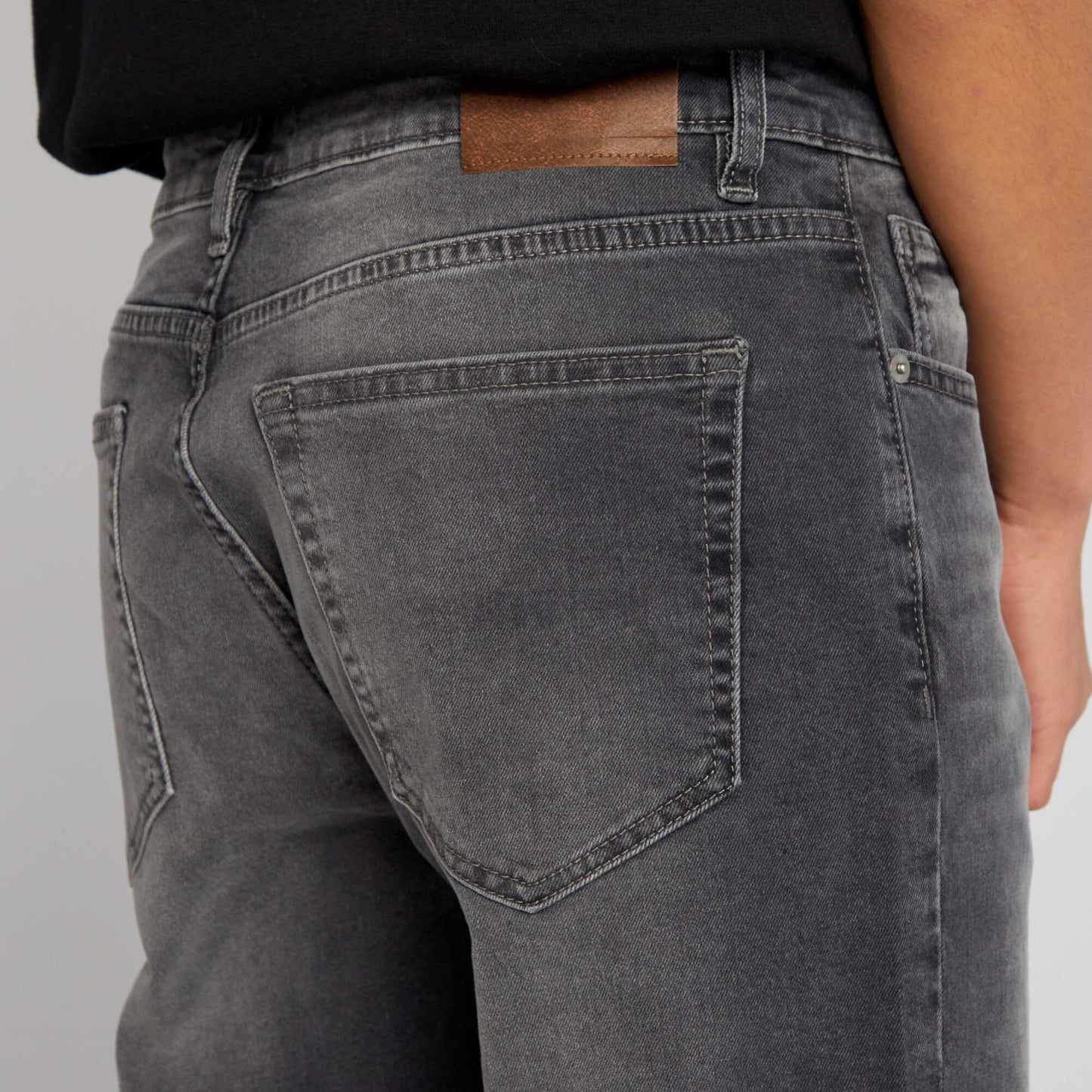 Slim-fit 5-pocket denim trousers GREY