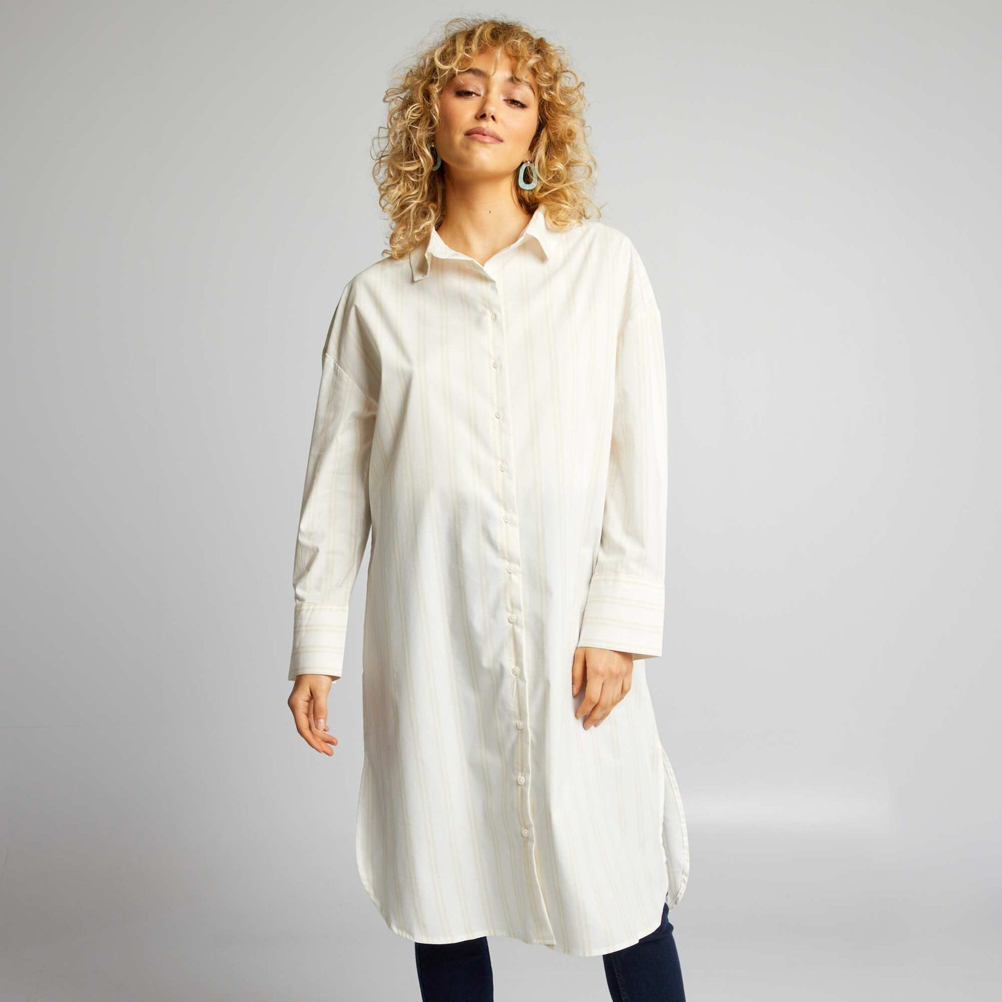 قميص طويل بيج