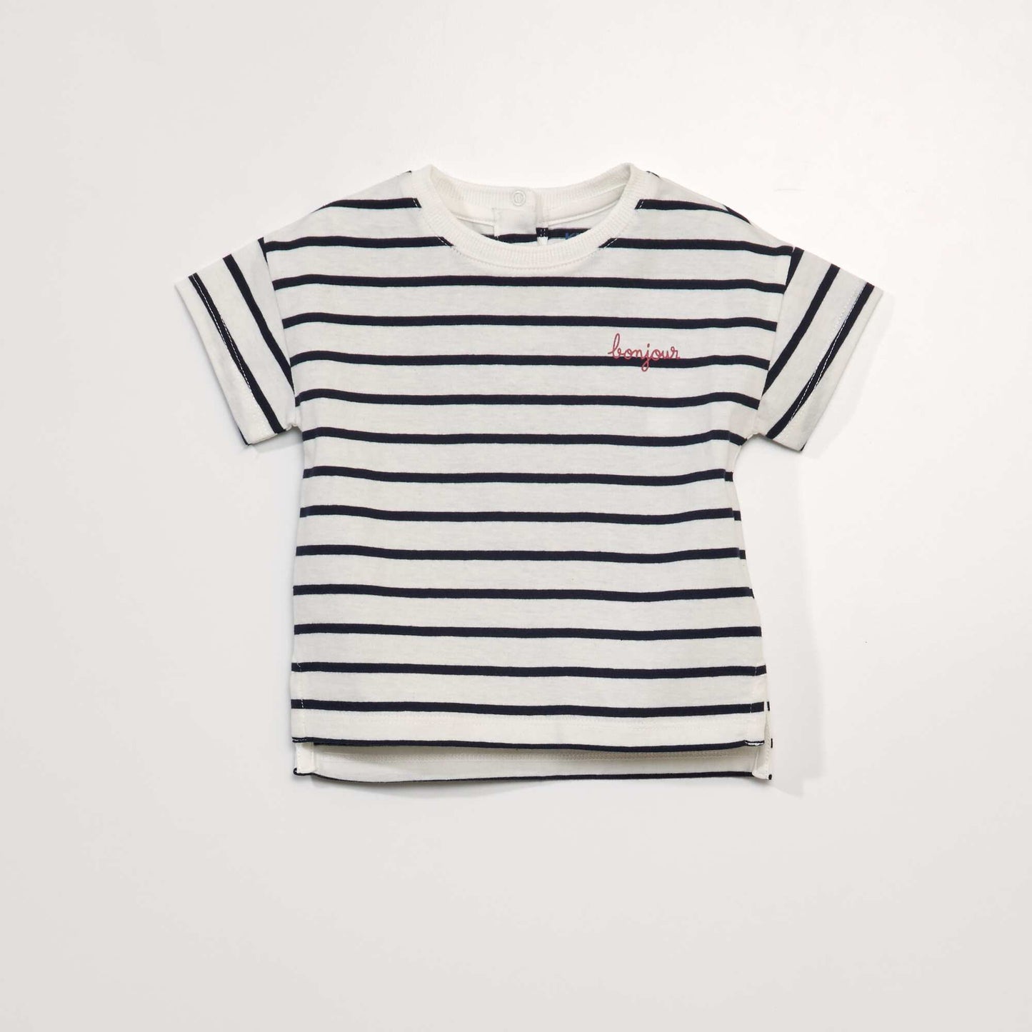 Short-sleeved jersey knit T-shirt WHITE