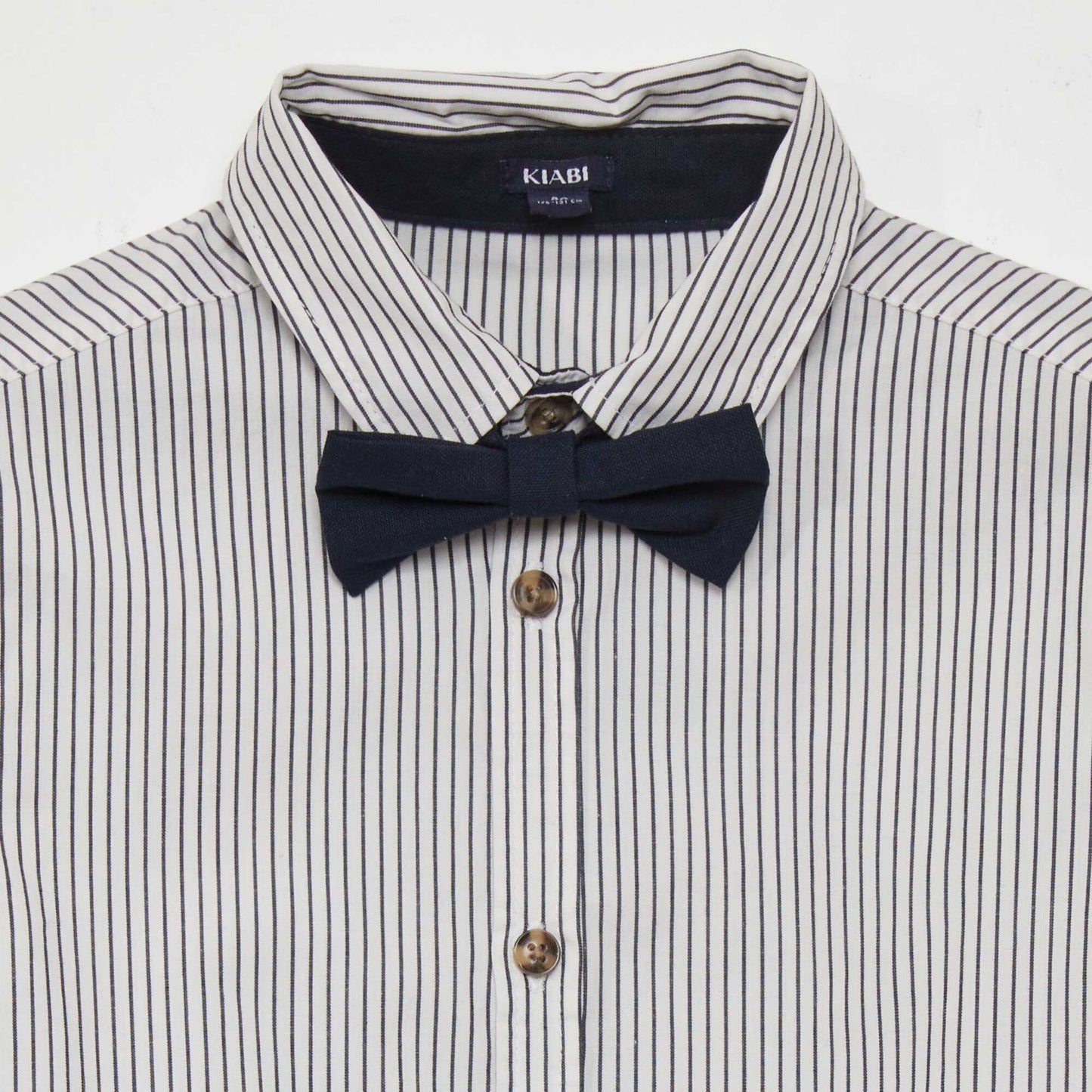 Poplin shirt with bow tie WHITE