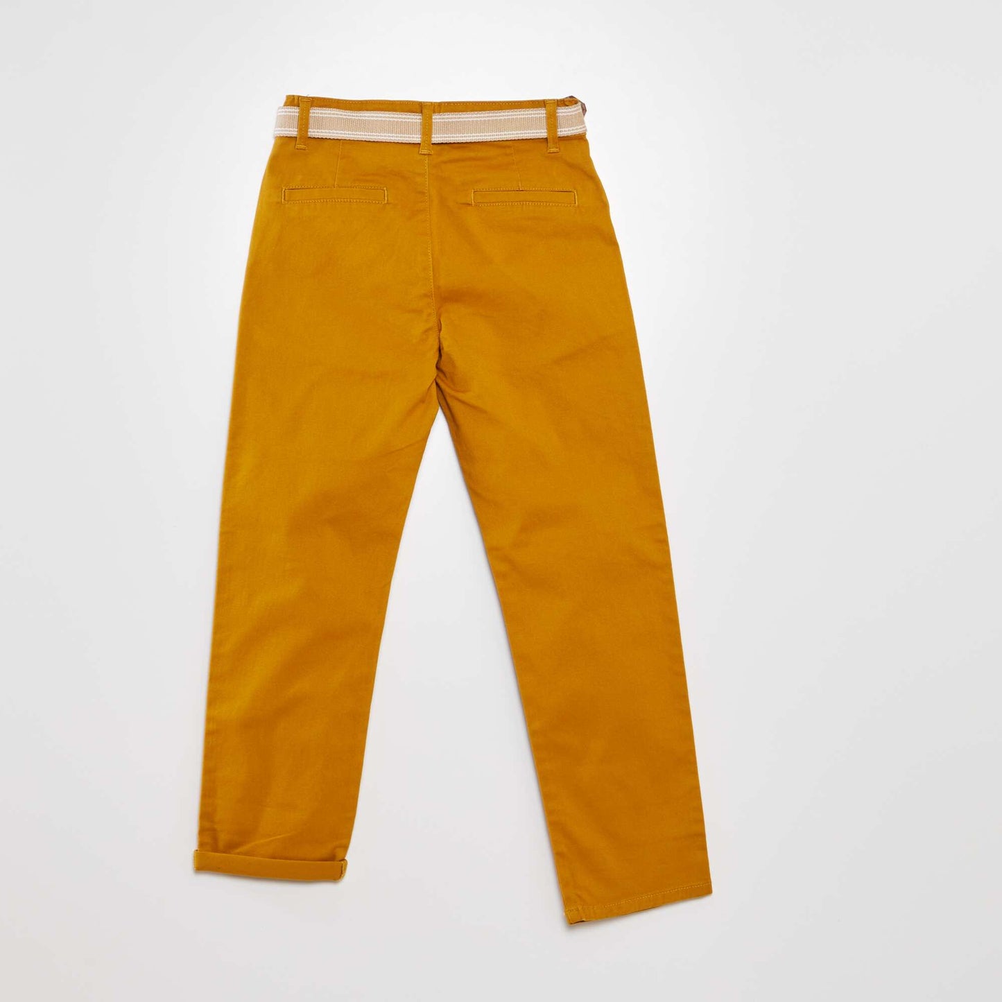 Twill trousers with belt YELLOW