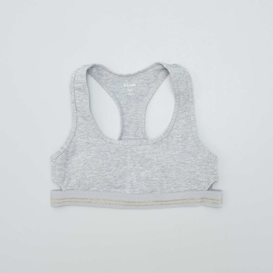 Padded bralette with gold trim GREY
