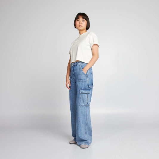 Wide-leg jeans + 2 roomy pockets BLUE