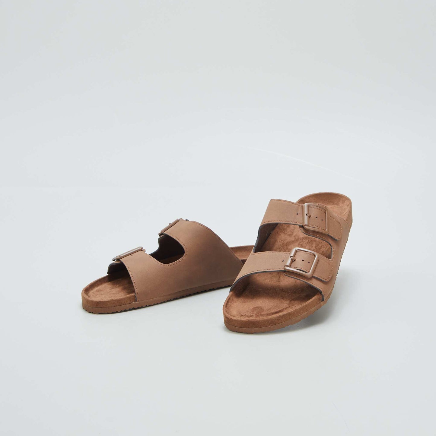 Sandals with double strap BROWN