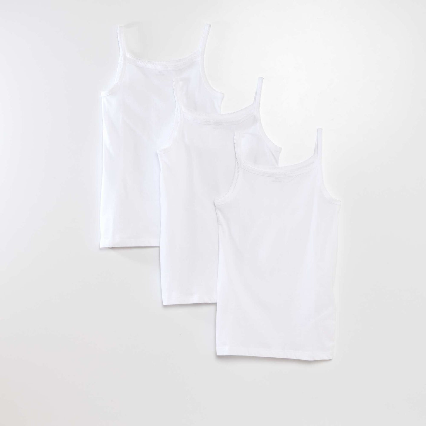 Pack of 3 cotton vest tops WHITE