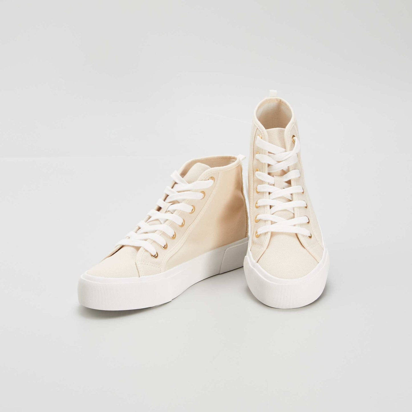 Canvas high-top trainers WHITE