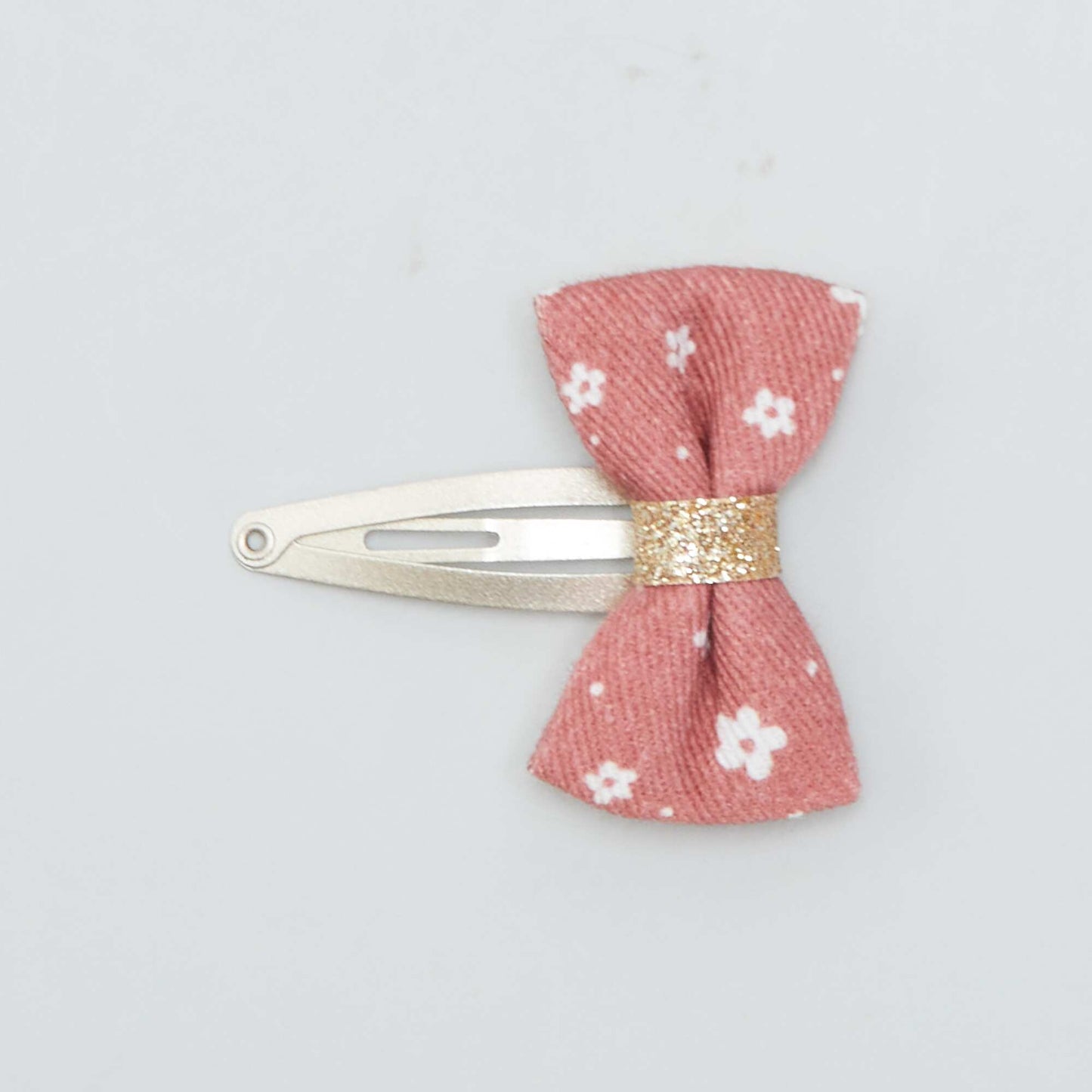 Pack of 3 snap hair clips with bows PINK