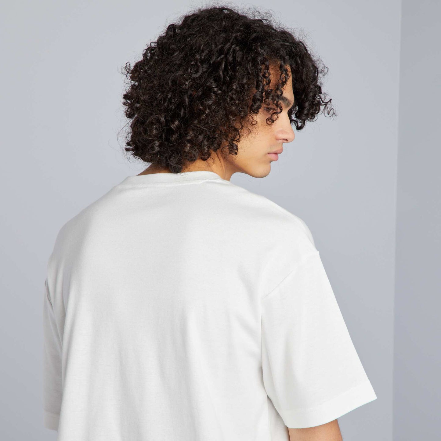 Round neck cotton T-shirt WHITE