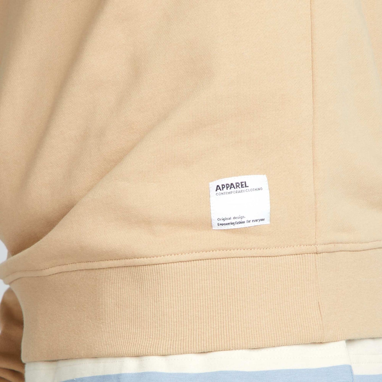 Patterned round-neck sweatshirt BEIGE