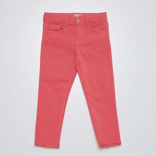 Skinny cropped trousers with high waist PINK