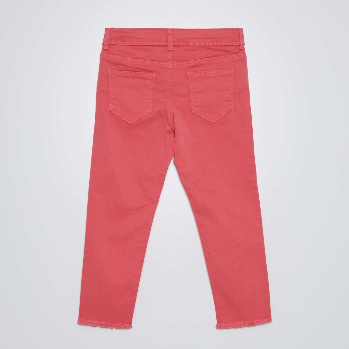 Skinny cropped trousers with high waist PINK