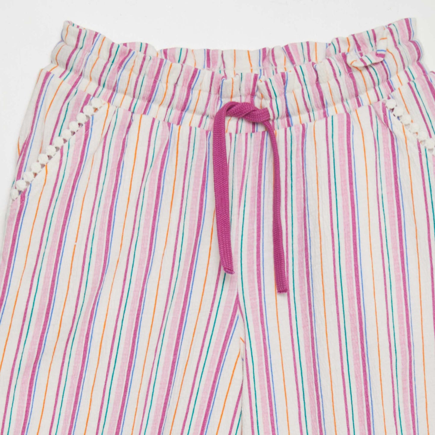 Wide-leg striped trousers WHITE