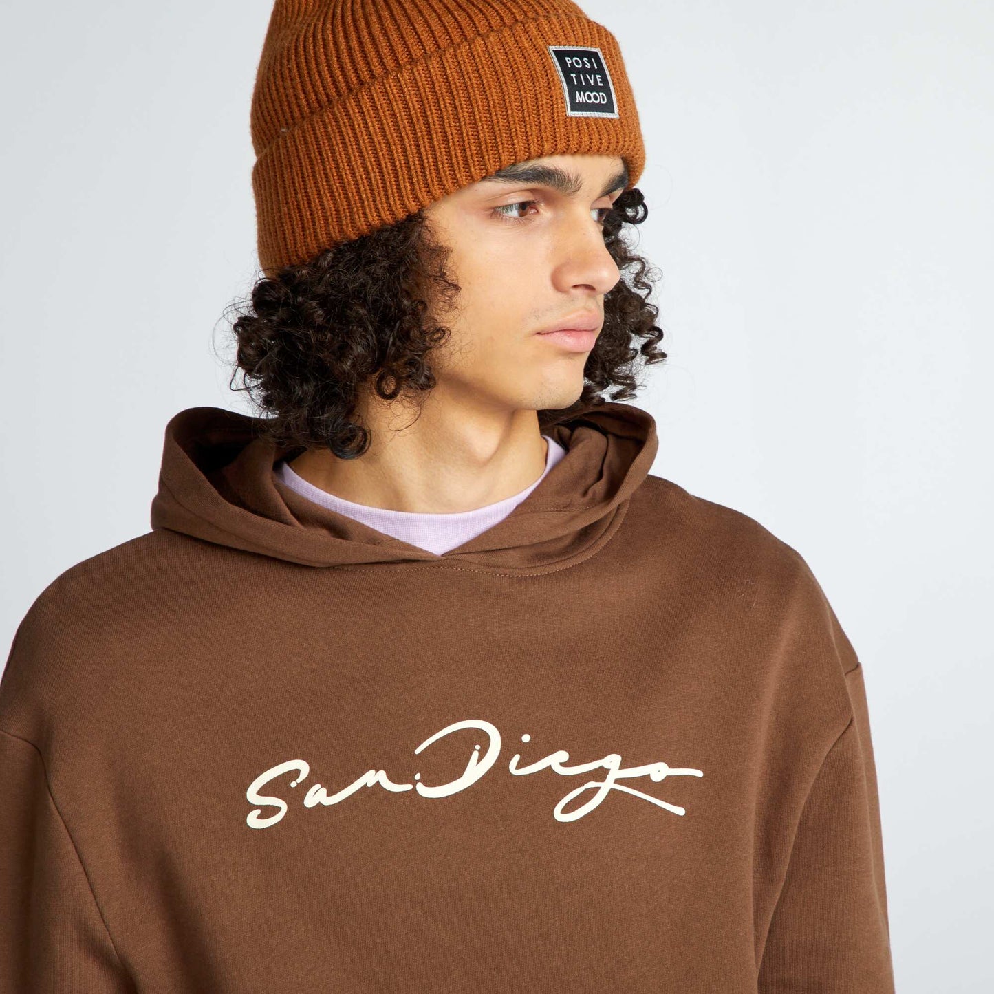 Printed hoodie BROWN