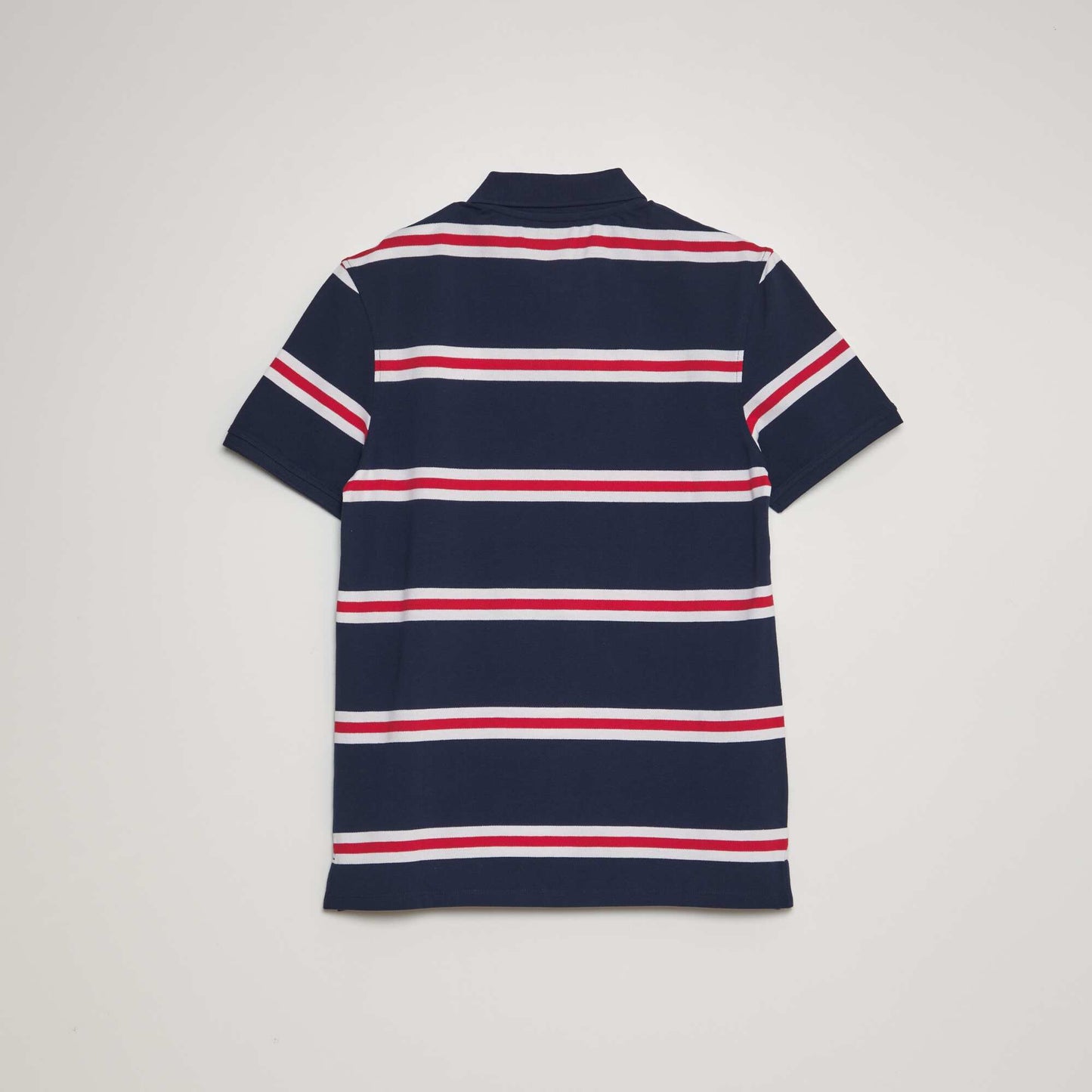 Cotton piqué striped polo shirt BLACK