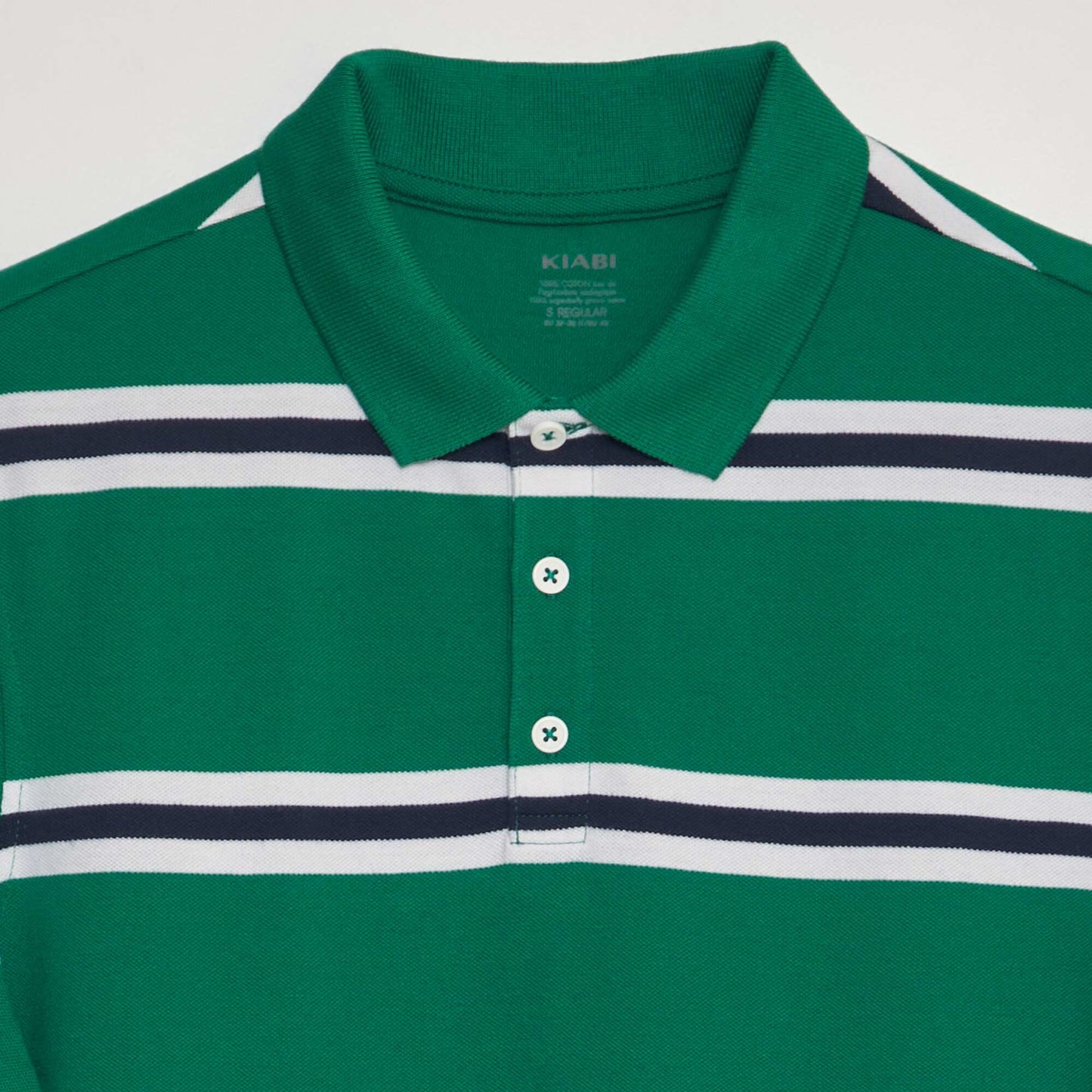 Cotton piqué striped polo shirt GREEN