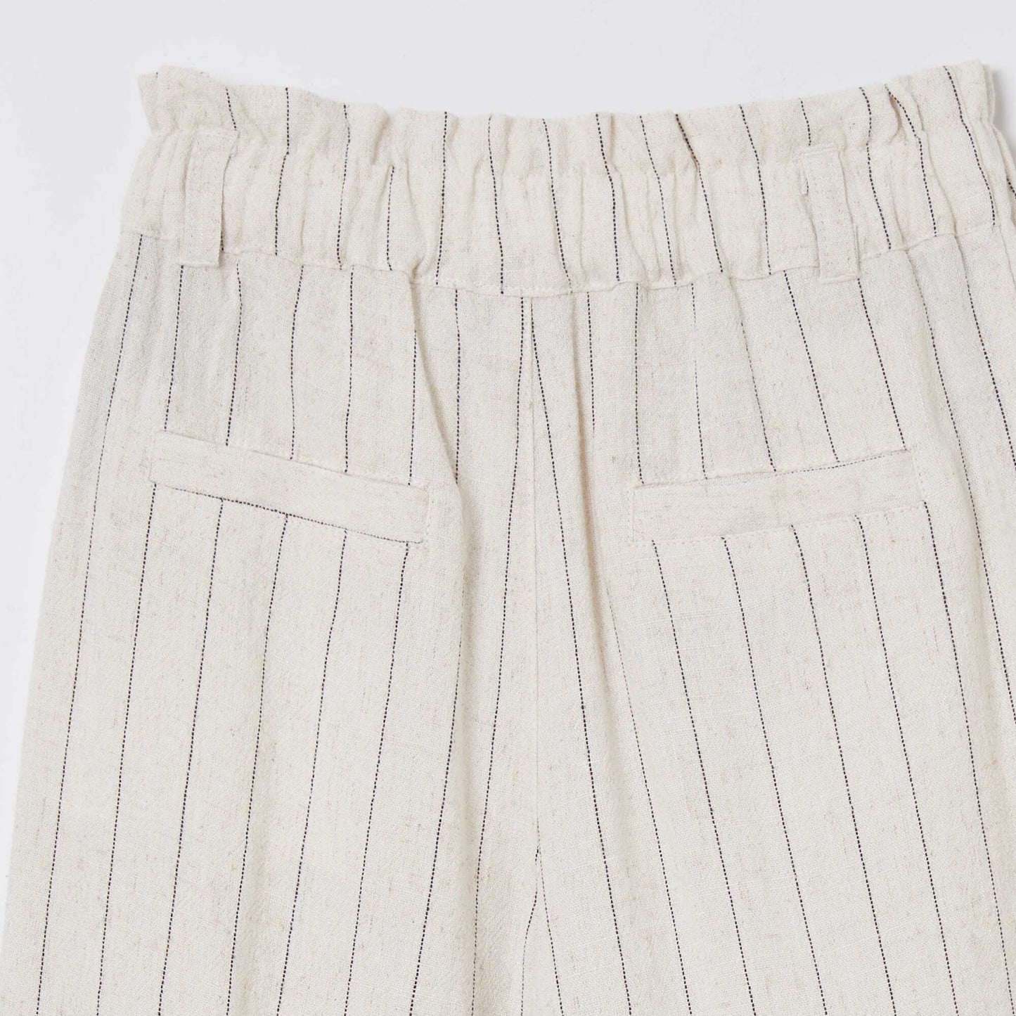 Striped straight-leg trousers BEIGE