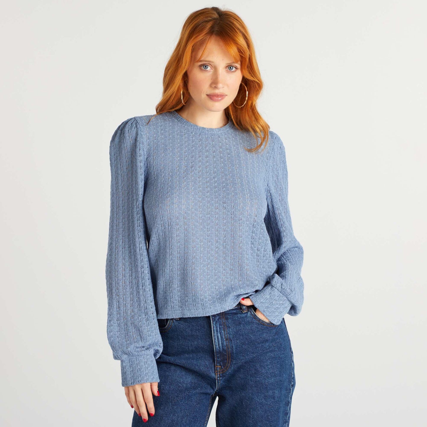 Flowing long-sleeved blouse INFINITE BLUE