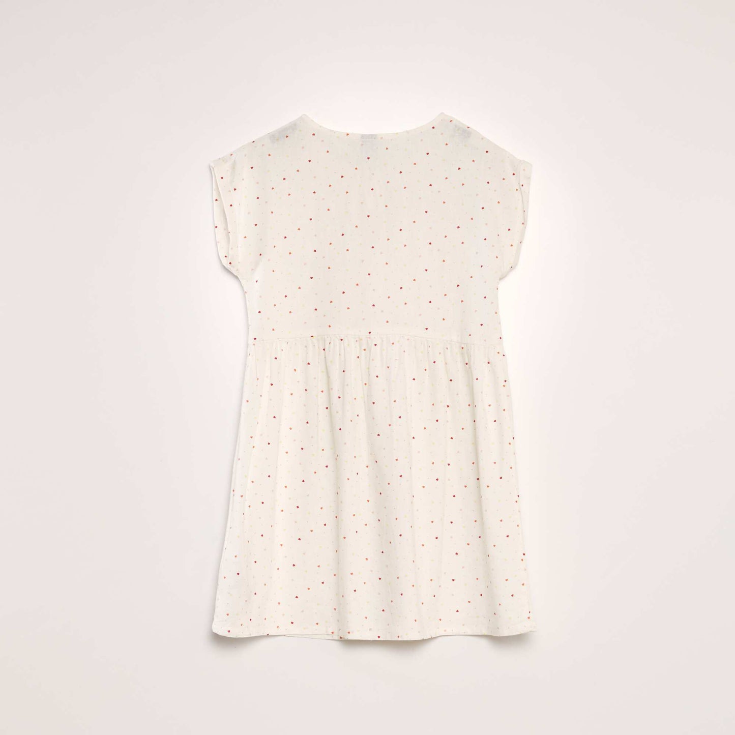 Buttoned linen dress WHITE