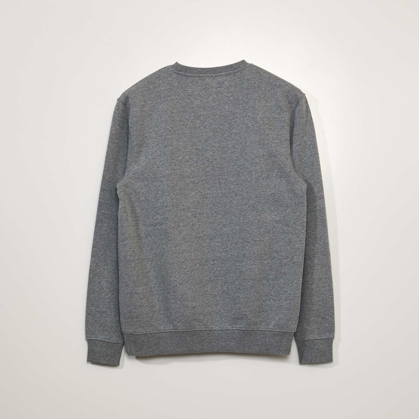 Round neck sweater with sweatshirt fabric lining M_GREY