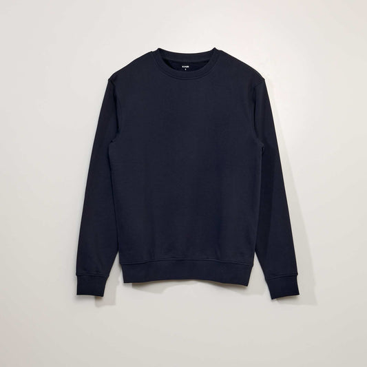 Round neck sweater with sweatshirt fabric lining SKY_CAP