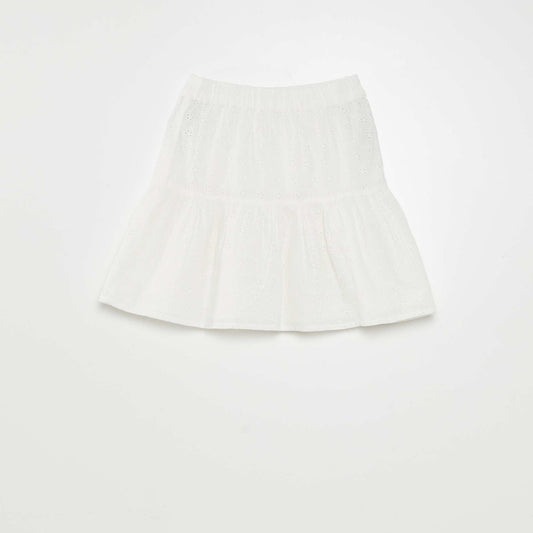 A-line broderie anglaise skirt WHITE