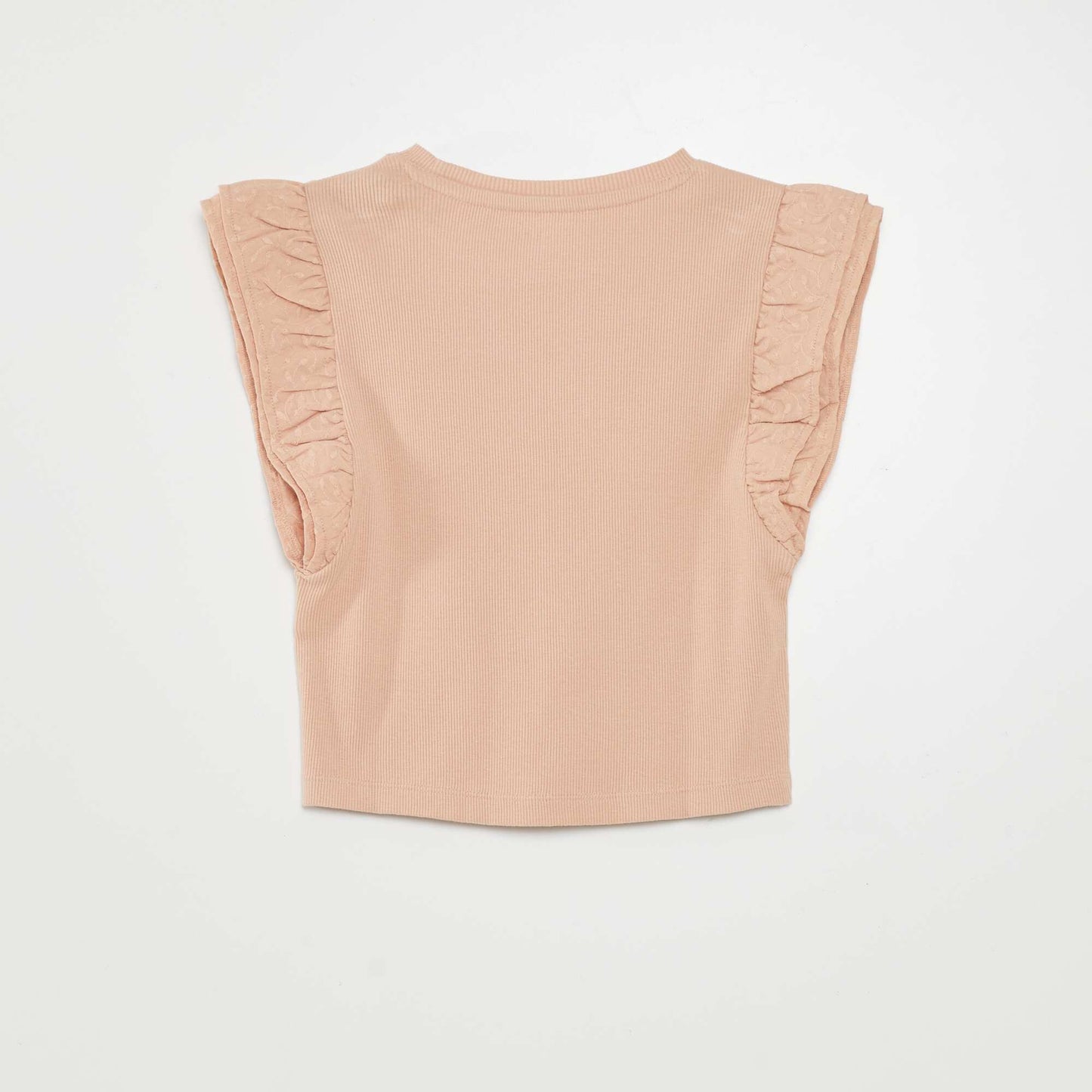 T-shirt with ruffled sleeves PINK