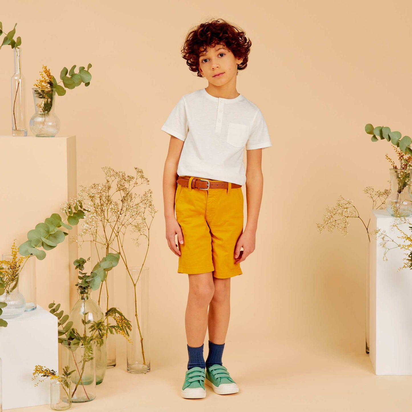 جيرسي تيشرت فتحة رقبة بأزرار بيج