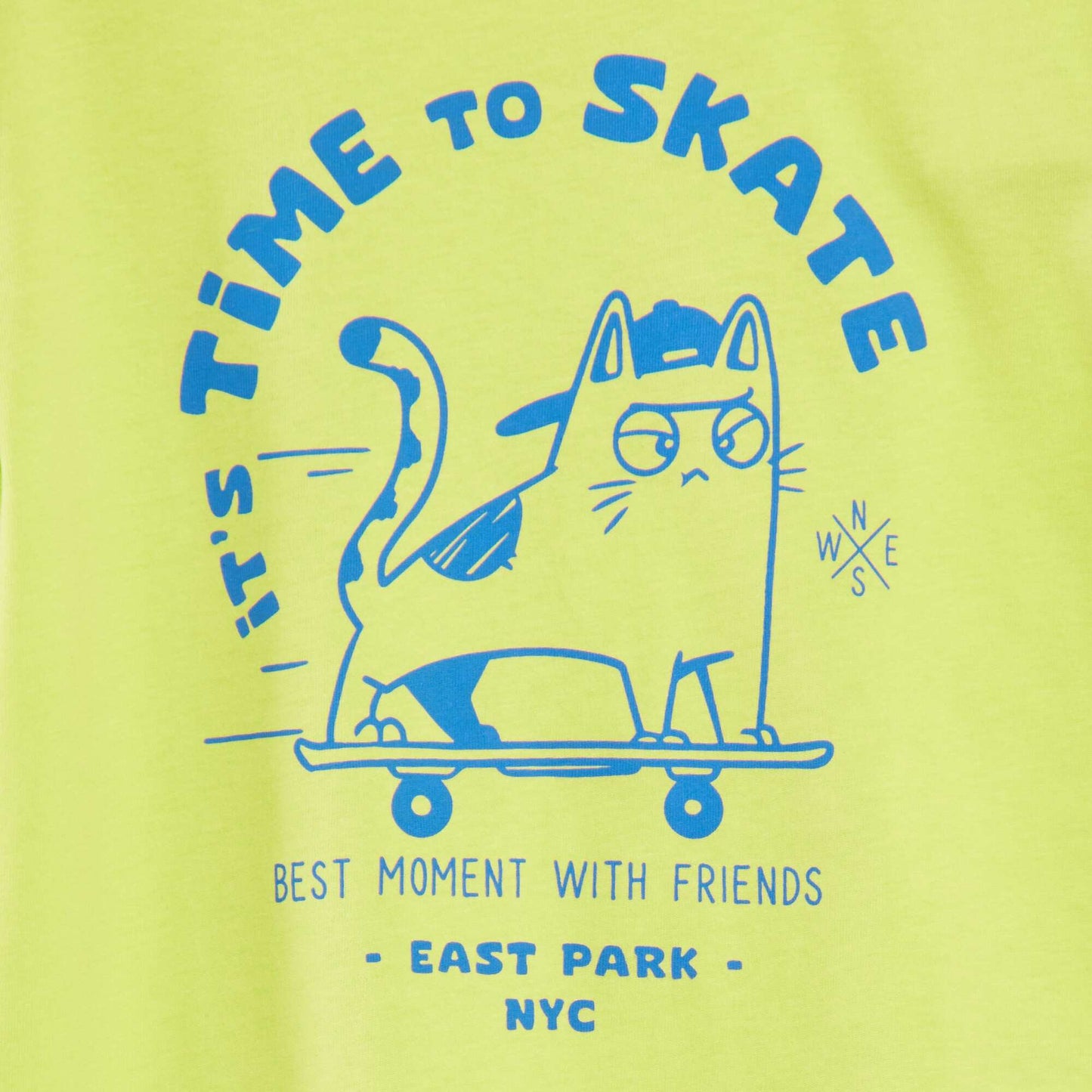 تيشيرت قطن بياقة مستديرة أصفر