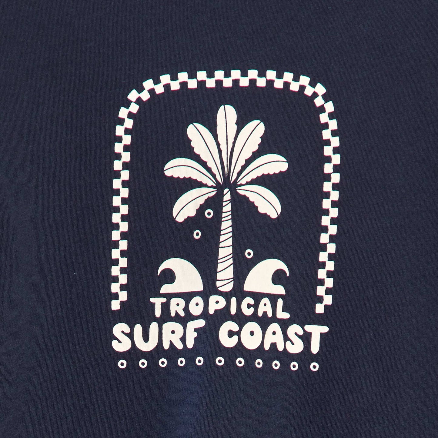 تيشيرت قطن بياقة مستديرة أزرق