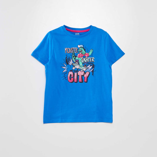 T-shirt with round neck and short sleeves BLUE