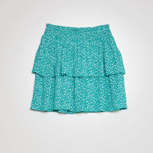 Printed frilled skirt GREEN